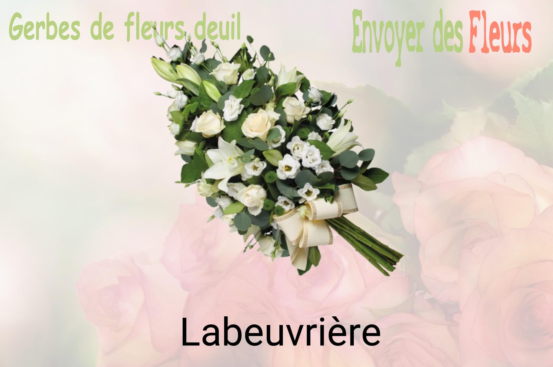 Gerbe de fleurs de deuil livrée à Labeuvrière